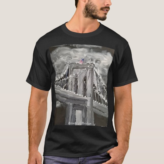 Brooklyn Bridge, Black-white T-Shirt (Front)