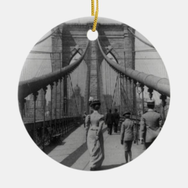 Brooklyn Bridge Ceramic Ornament (Front)