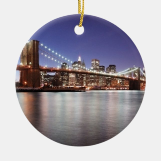 Brooklyn Bridge Ceramic Ornament (Front)