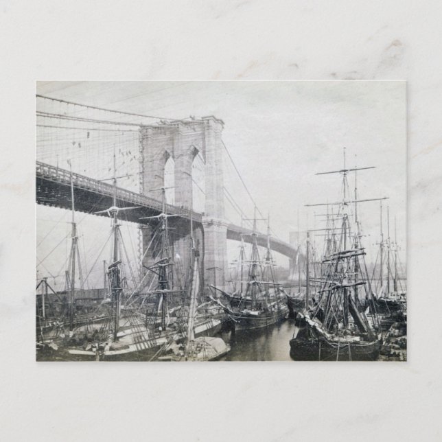 Brooklyn Bridge circa 1883 Postcard (Front)