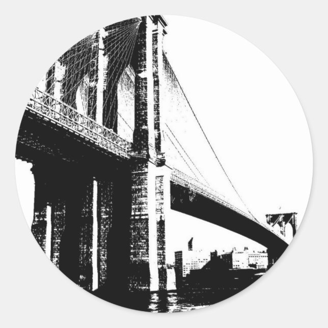 Brooklyn Bridge Classic Round Sticker (Front)