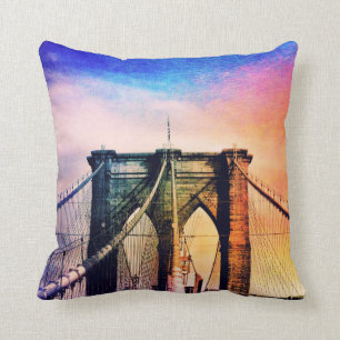 Brooklyn Bridge - Colourful - New York City Cushion