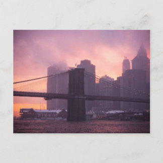 Brooklyn Bridge During Snowstorm Postcard