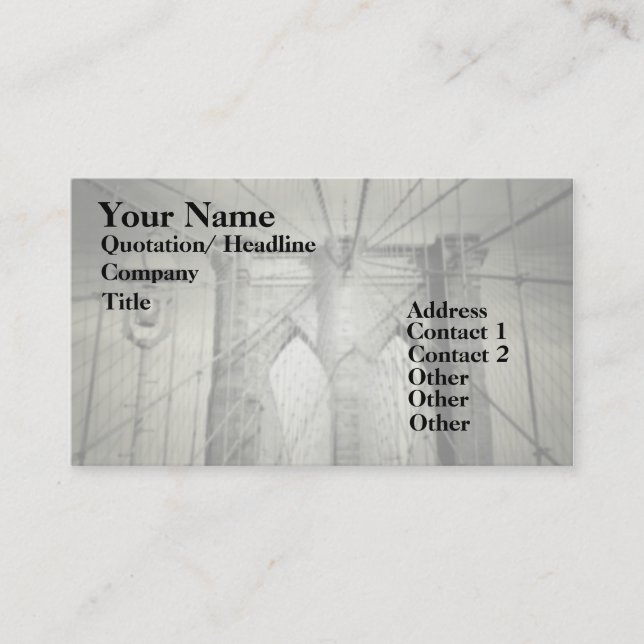 Brooklyn Bridge Elegant Business Card (Front)