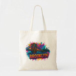 Brooklyn Bridge Graffiti Pop Art – Colorful Urban  Tote Bag