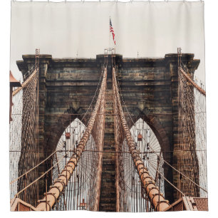 Brooklyn Bridge in New Yorkabstract, america, amer Shower Curtain