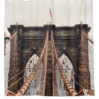 Brooklyn Bridge in New Yorkabstract, america, amer Shower Curtain