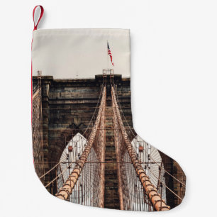 Brooklyn Bridge in New Yorkabstract, america, amer Small Christmas Stocking