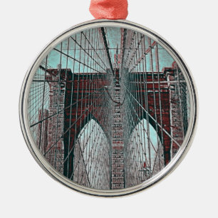 Brooklyn Bridge in NYC Metal Tree Decoration