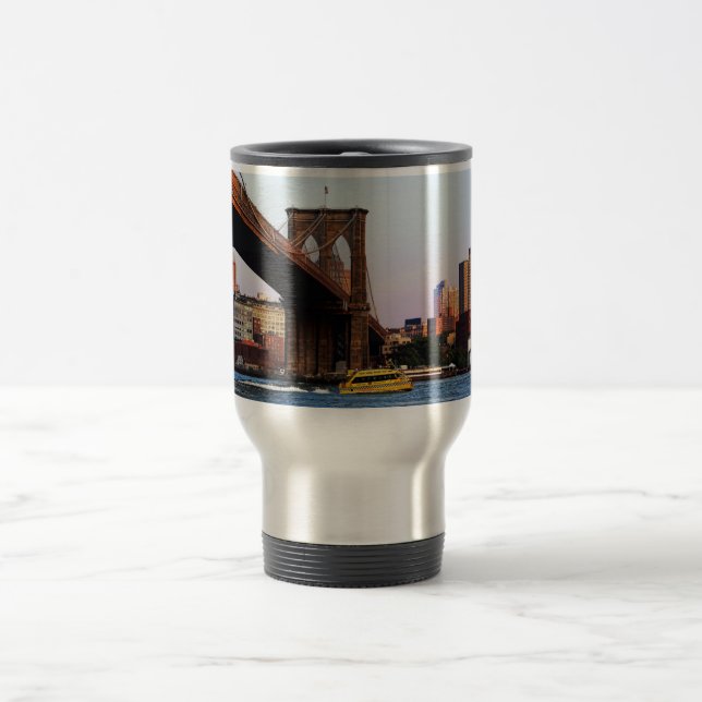 Brooklyn Bridge in NYC Original Photo Travel Mug (Center)