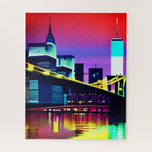 Brooklyn Bridge in the Evening / at Night Jigsaw Puzzle