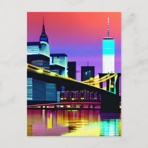 Brooklyn Bridge in the Evening / at Night Postcard