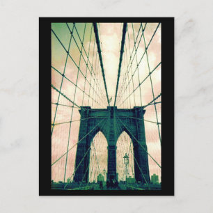 brooklyn bridge lines postcard