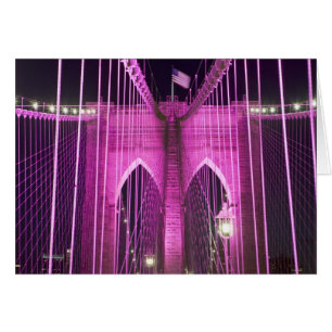 Brooklyn Bridge Lit Purple