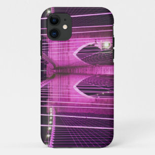 Brooklyn Bridge Lit Purple iPhone 11 Case