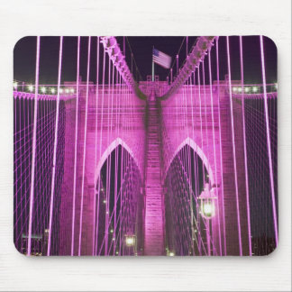 Brooklyn Bridge Lit Purple Mouse Pad