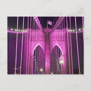 Brooklyn Bridge Lit Purple Postcard