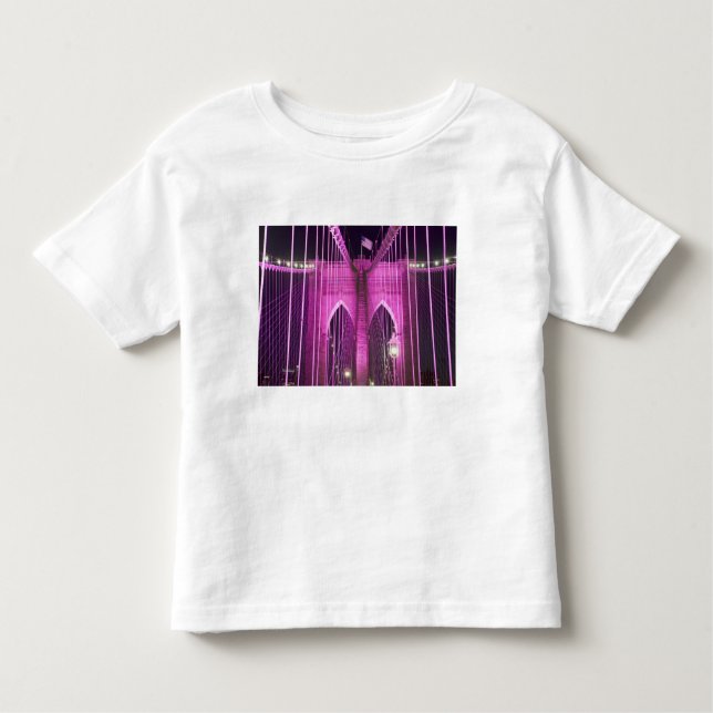 Brooklyn Bridge Lit Purple Toddler T-Shirt (Front)