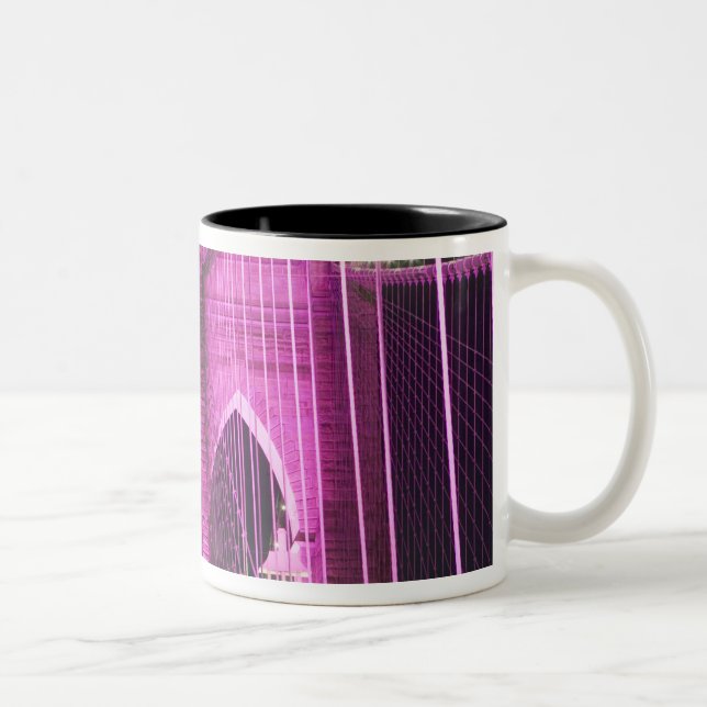 Brooklyn Bridge Lit Purple Two-Tone Coffee Mug (Right)