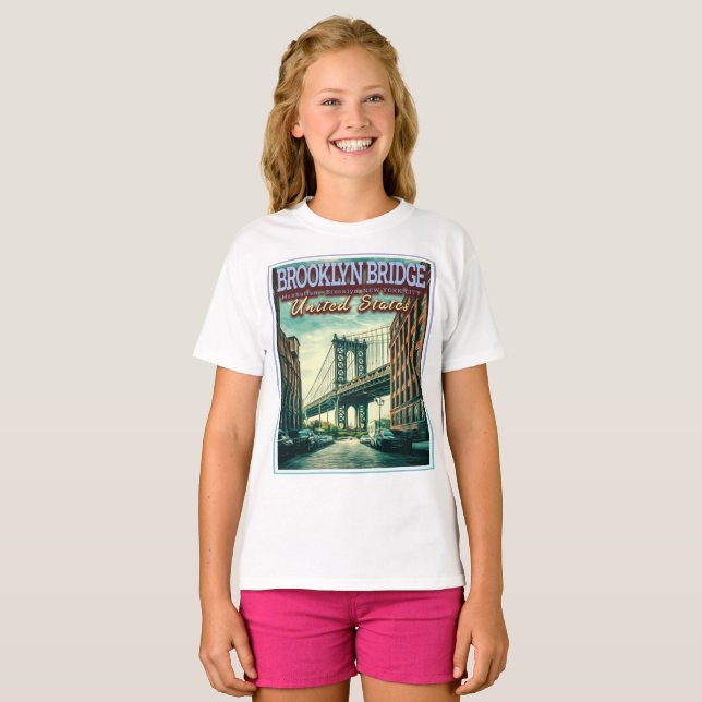 BROOKLYN BRIDGE - MANHATTAN - BROOKLYN - NEW YORK T-Shirt (Front Full)