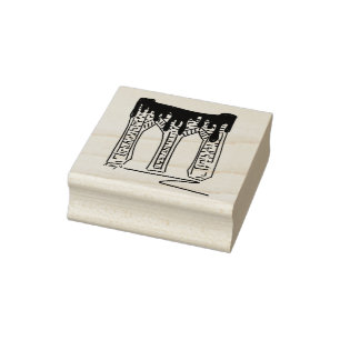 Brooklyn Bridge Melted Chocolate Valentine's Day Rubber Stamp