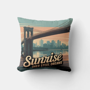 Brooklyn Bridge Morning Walk Cushion