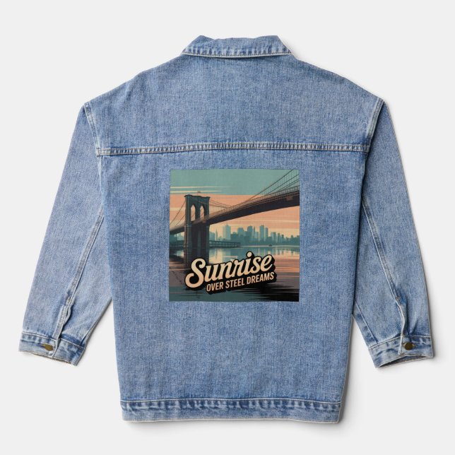 Brooklyn Bridge Morning Walk Denim Jacket (Back)
