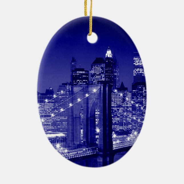 Brooklyn Bridge New York City Christmas Ornaments (Back)