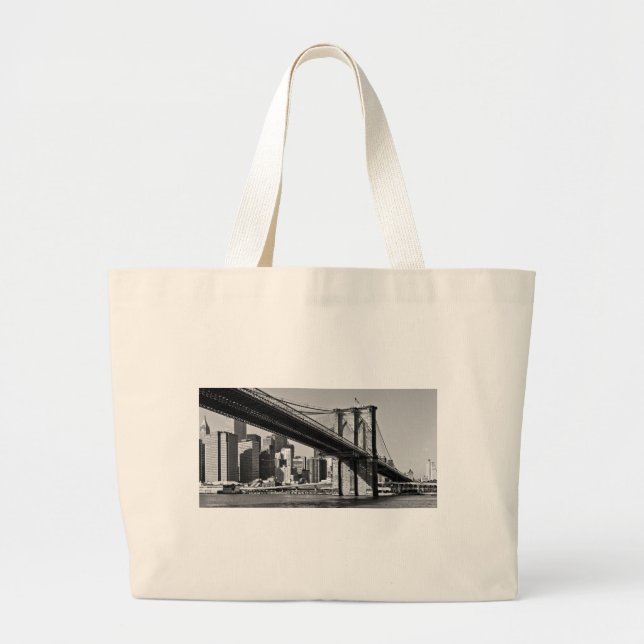 Brooklyn Bridge New York City Large Tote Bag (Front)