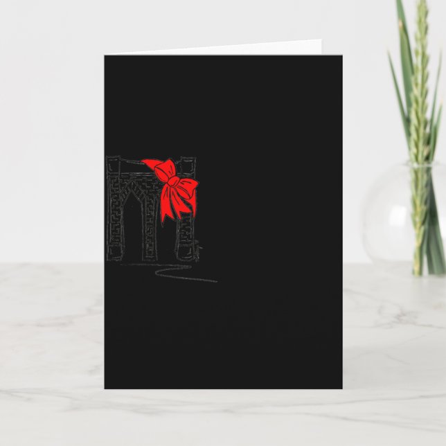 Brooklyn Bridge New York City Nyc Christmas T Shir Card (Front)