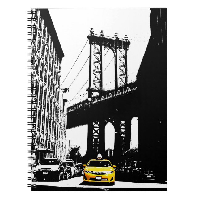 Brooklyn Bridge New York City Pop Art Nyc Trendy Notebook (Front)