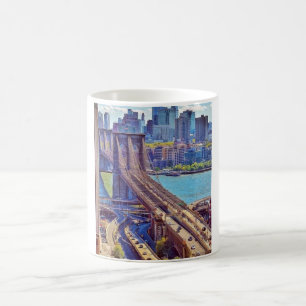 Brooklyn Bridge New York City Skyline Wall Art Coffee Mug