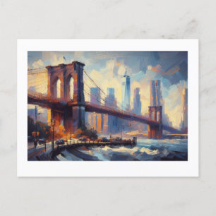 Brooklyn Bridge New York Cityscape,  Postcard