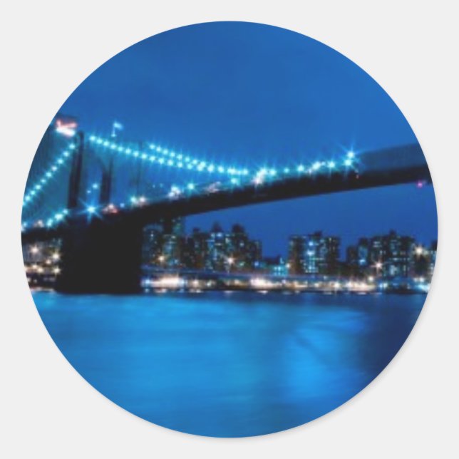 Brooklyn Bridge, New York Classic Round Sticker (Front)