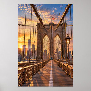 Brooklyn Bridge New York Golden Hour Wall Art