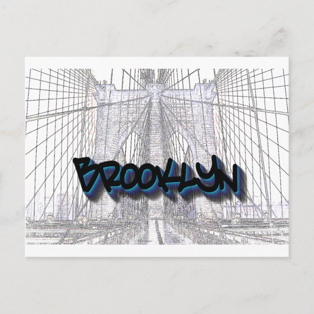 Brooklyn Bridge, New York Graffiti, Street Art Postcard (Front)