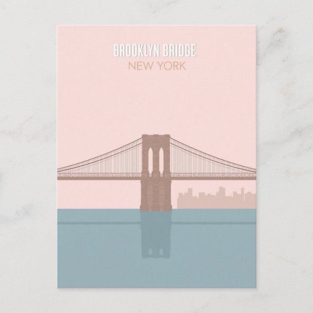 Brooklyn Bridge New York Minimalist Art Postcard (Front)