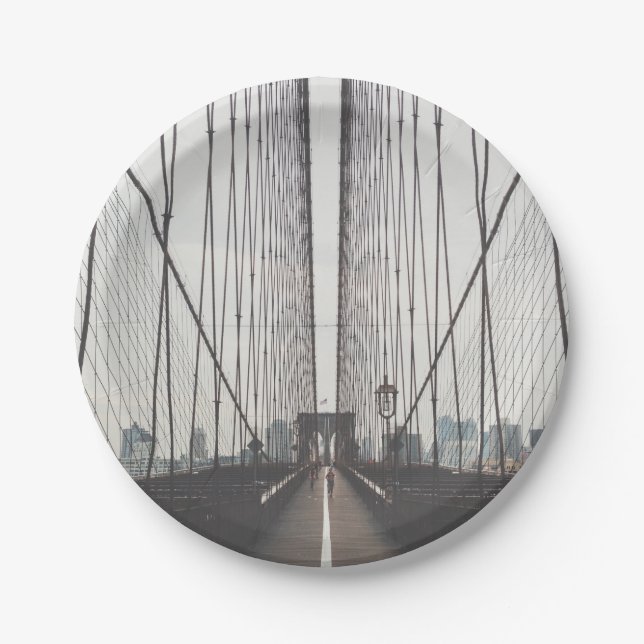 Brooklyn Bridge, New York Paper Plate (Front)