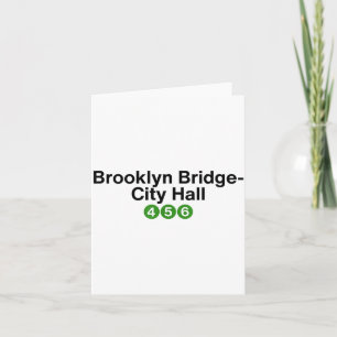 Brooklyn Bridge New York Subway Station Signs, Nyc Card