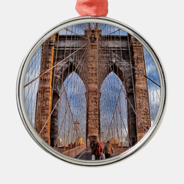 Brooklyn Bridge New York USA Metal Tree Decoration (Front)