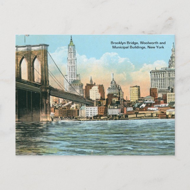 Brooklyn Bridge, New York Vintage Postcard (Front)