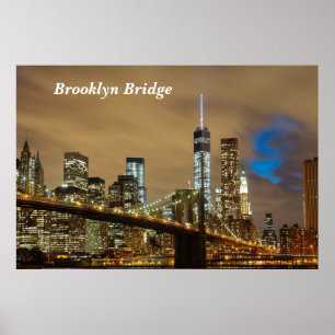 Brooklyn Bridge NY City Skyline  Poster