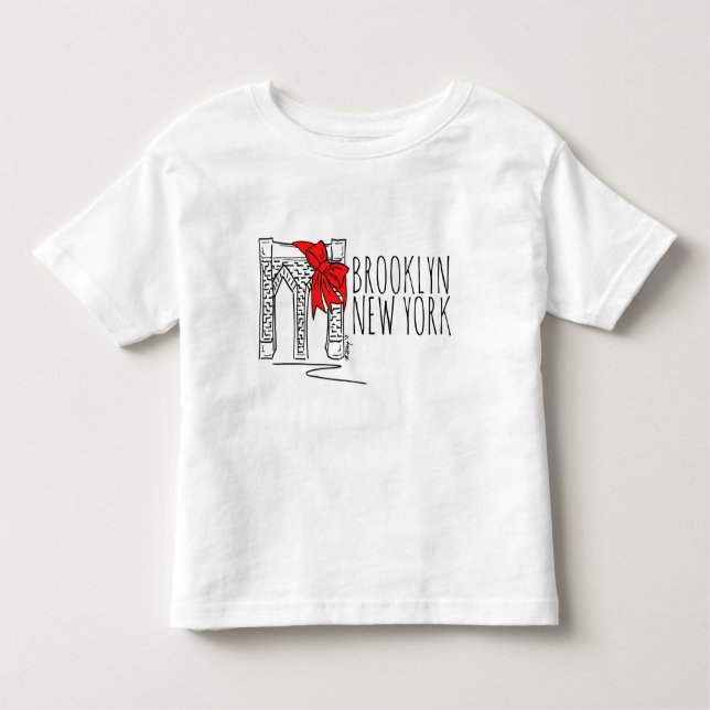 Brooklyn Bridge NYC New York Christmas Holiday Toddler T-Shirt (Front)