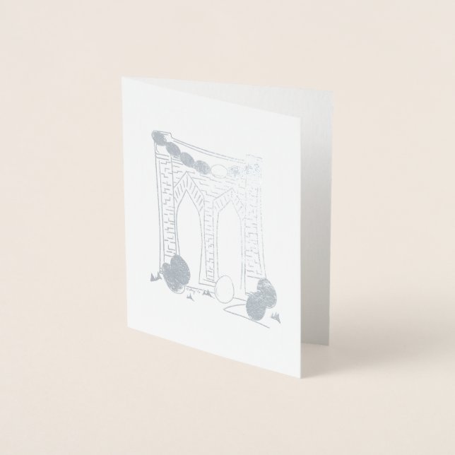 Brooklyn Bridge NYC New York Easter Egg Hunt Foil Card (Front)