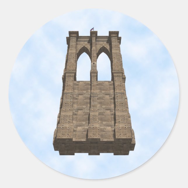 Brooklyn Bridge Pillar: 3D Model: Sticker (Front)