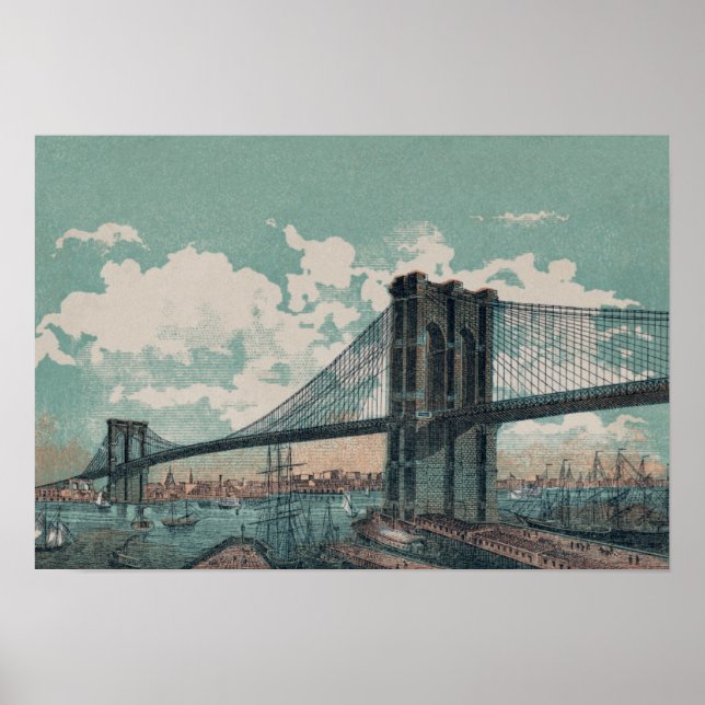 Brooklyn Bridge Poster Print (Front)