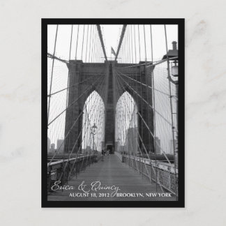 Brooklyn Bridge Save the Date Announcement Postcard