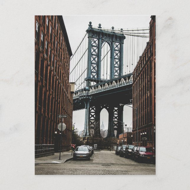 Brooklyn Bridge Street View Postcard (Front)