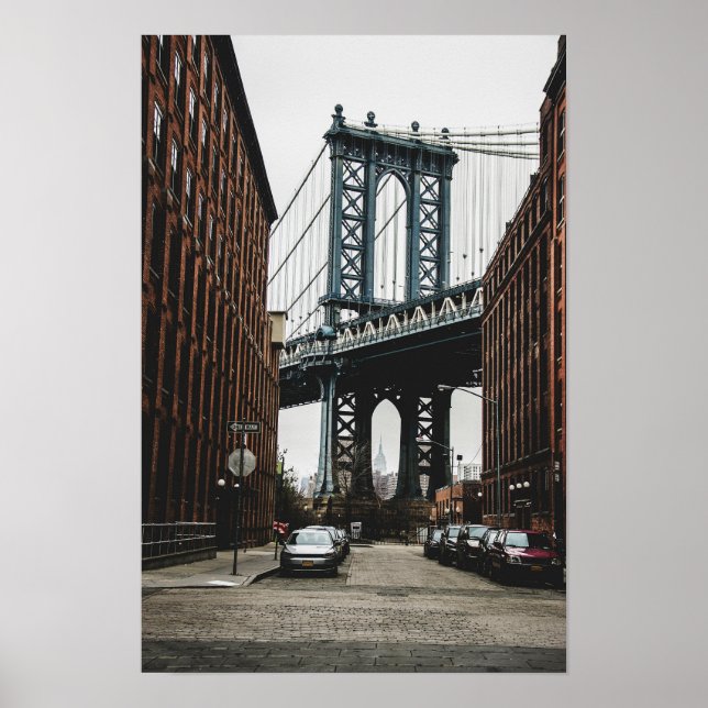 Brooklyn Bridge Street View Poster (Front)