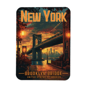 Brooklyn Bridge Sunrise - A Stunning Travel  Magnet